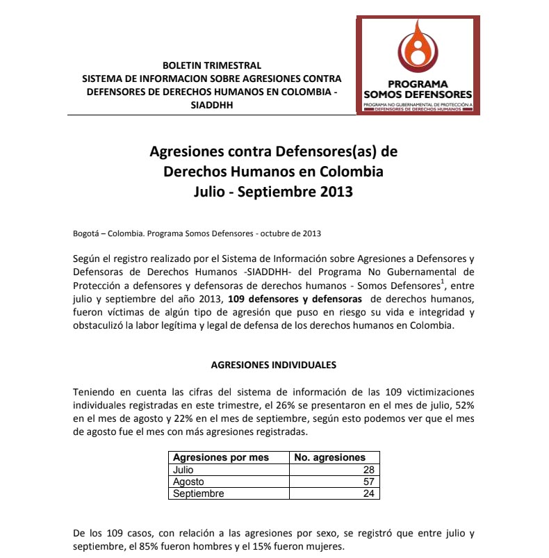 BOLETÍN TRIMESTRAL JULIO – SEPTIEMBRE 2013