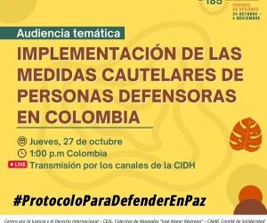 Organizaciones de DD. HH. presentan ante CIDH propuestas para garantizar la implementación de las medidas cautelares de personas defensoras en Colombia