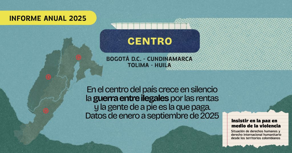Insistir en la paz en medio de la violencia Situación de derechos humanos y derecho internacional humanitario desde los territorios colombianos – enero a septiembre 2025 – centro